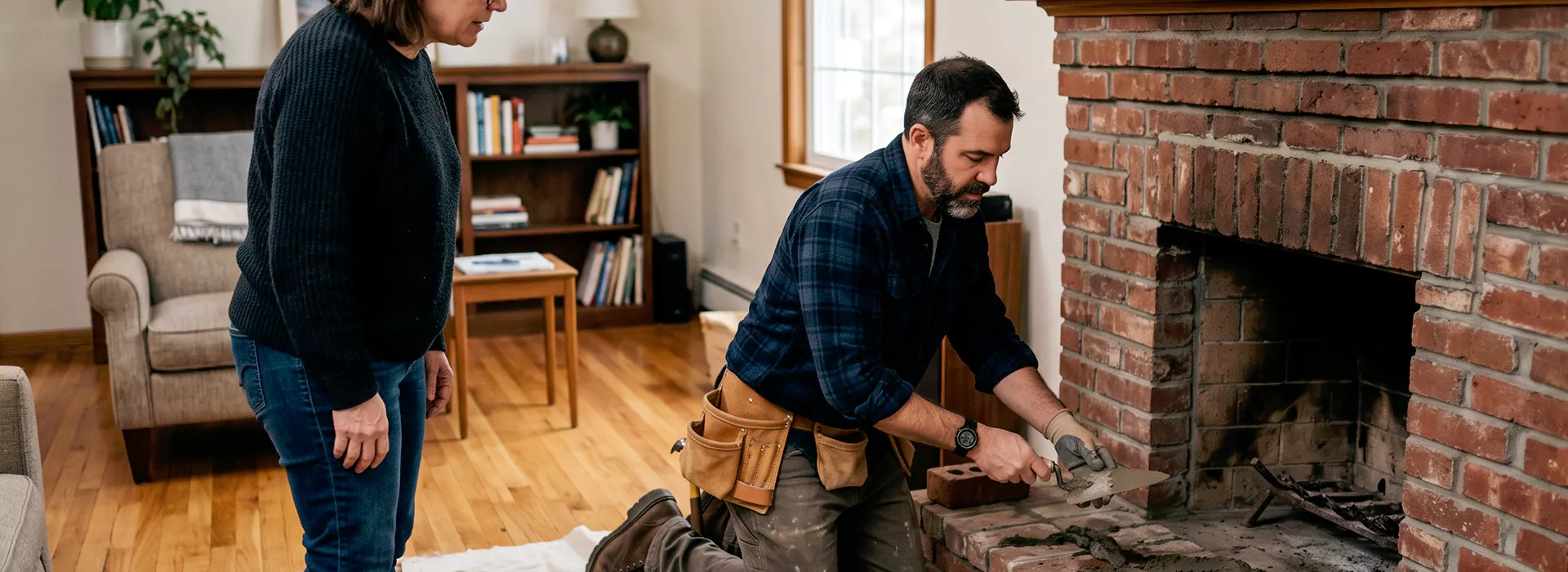 Brick Fireplace Repair in Norwalk