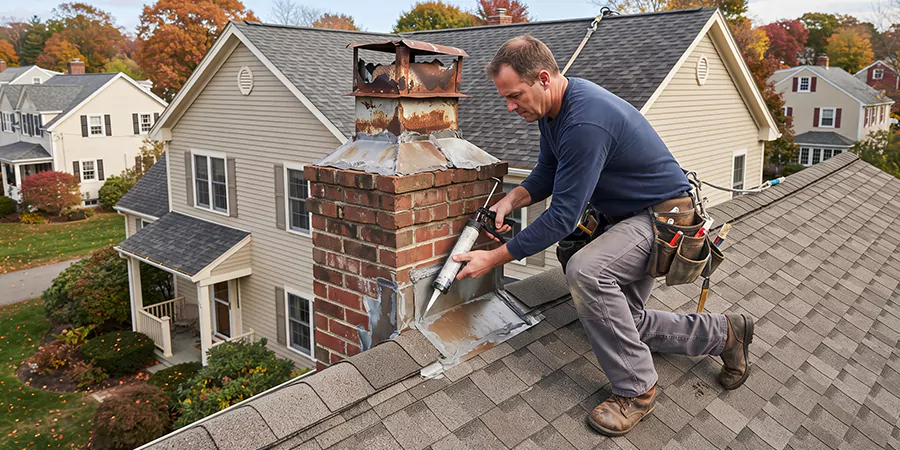 Chimney Chase Flashing Repair Norwalk