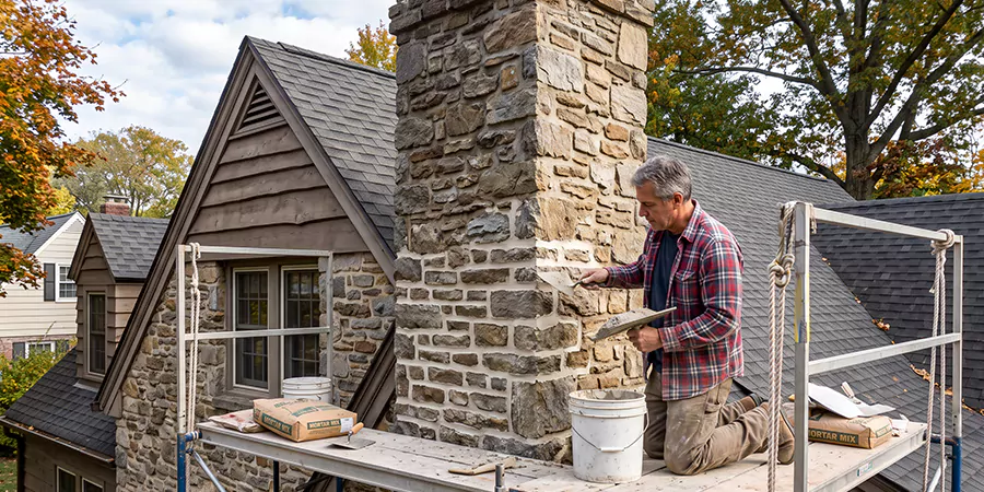Tuckpointing Stone Chimney Norwalk