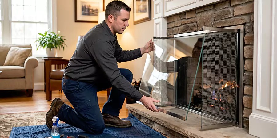 Fireplace Glass Panel and Screen Installation Norwalk