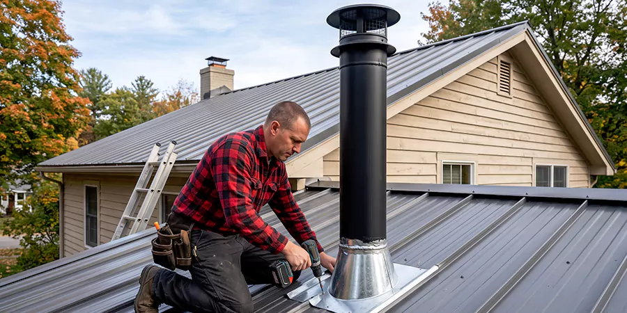Stove Pipe Through Metal Wall or Roof Norwalk