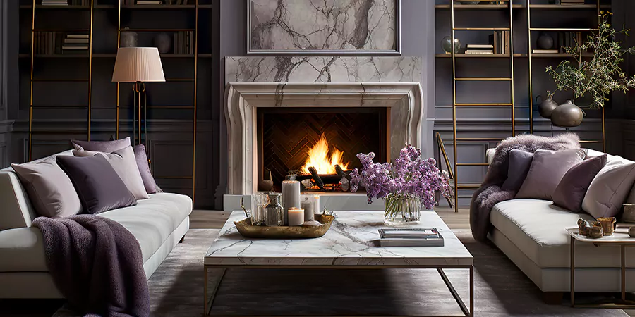 Modern Tile and Stone Fireplace Design Norwalk